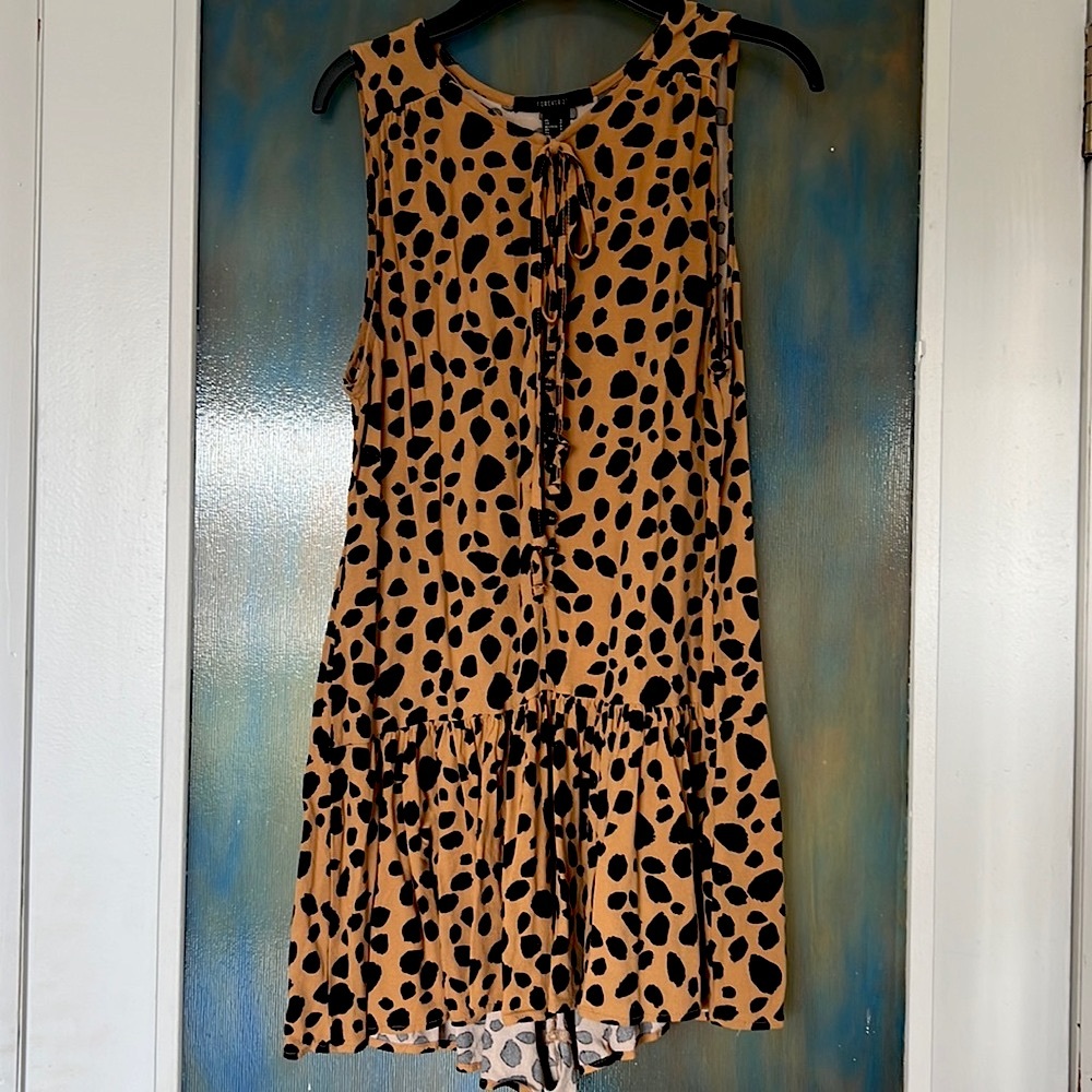 Forever21 Leopard Print Sleeveless Romper Size Small